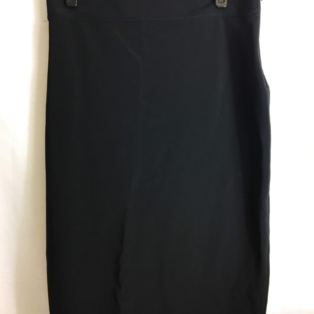 Zara Women Large Black Stretch Skirt Below Knee Pe